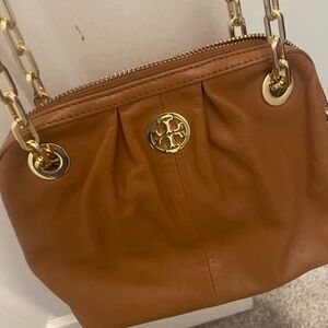 Tory Burch Brown Crossbody Bag with Gold Chain